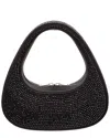 Coperni Swipe Crystal-embellished Canvas Hobo Bag In Black