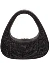 Coperni Swipe Crystal-embellished Canvas Hobo Bag In Black