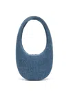 Coperni Swipe Denim Shoulder Bag In Blue