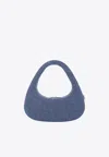 Coperni Swipe Denim Top Handle Bag In Blue