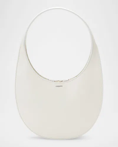 Coperni Swipe Double-gusset Leather Shoulder Bag In White
