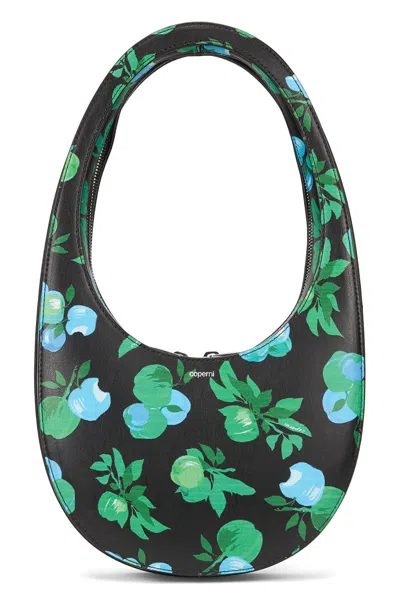 Coperni Swipe Flora Shoulder Bag In Black