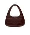 Coperni Swipe Baguette Leather Shoulder Bag In Brown