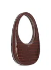 Coperni Crocoswipe Brown Handbag With Embossed Logo And Embossed Crocodile Effect In Leather Woman