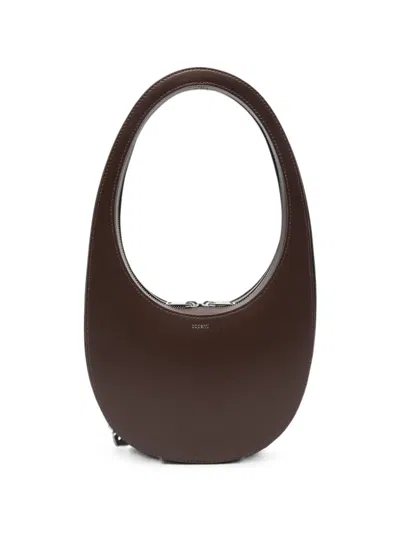 Coperni Swipe Leather Shoulder Bag In Brown