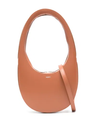 Coperni Swipe Leather Shoulder Bag In Brown