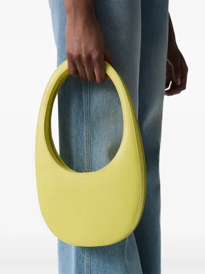 Coperni Swipe Leather Shoulder Bag In Yellow