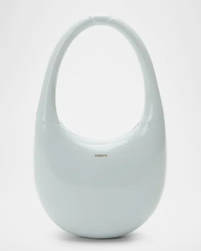 Coperni Swipe Liquid-print Top-handle Bag In Gray