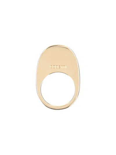 Coperni Swipe Logo Engraved Ring In Gold