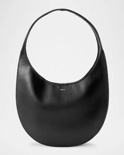 Coperni Swipe Medium Leather Shoulder Bag In Black