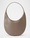 Coperni Crescent-shaped Brown Calfskin Shoulder Bag In Gray