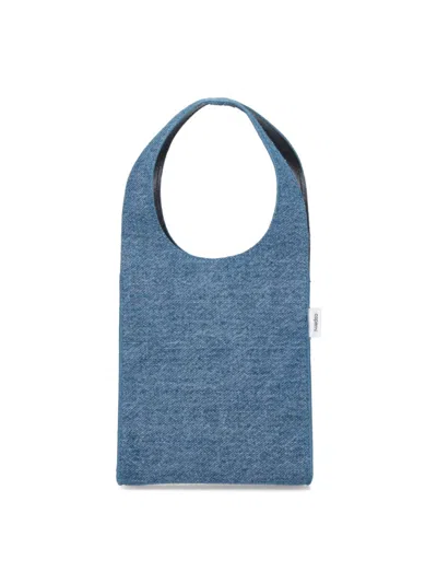 Coperni Swipe" Micro Tote Bag - Blue Denim