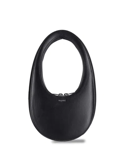 Coperni Swipe Curved Shoulder Bag In Black