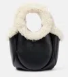 Coperni Swipe Mini Leather Bucket Bag In Black