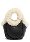 Coperni Swipe Mini Leather Bucket Bag In Black And White