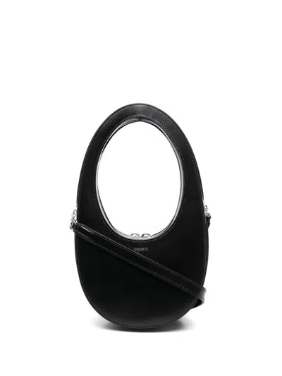 Coperni Swipe Mini Leather Shoulder Bag In Black