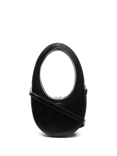 Coperni Swipe Mini Leather Shoulder Bag In Black