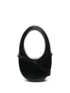Coperni Swipe Mini Leather Shoulder Bag In Black