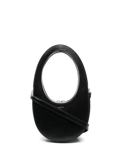 Coperni Swipe Mini Leather Shoulder Bag In Black