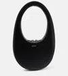 Coperni 'mini Swipe' Black Handbag With Logo Detail In Leather Woman