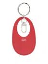 Coperni Swipe Oval-frame Keyring In Red