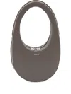 Coperni Swipe Oval-frame Zip Shoulder Bag In Brown
