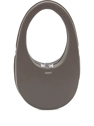 Coperni Swipe Oval-frame Zip Shoulder Bag In Brown