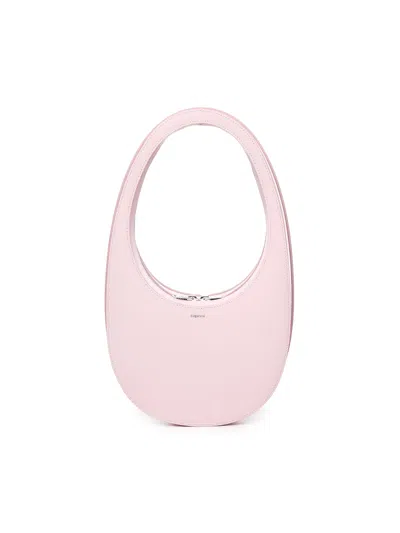 Coperni Swipe Pink Oval Leather Shoulder Bag