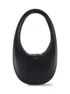 Coperni Leather Shoulder Bag With Croco Print In Black