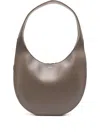 Coperni Crescent-shaped Brown Calfskin Shoulder Bag In Gray