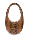 Coperni Swipe Embossed Leather Shoulder Bag In Brown