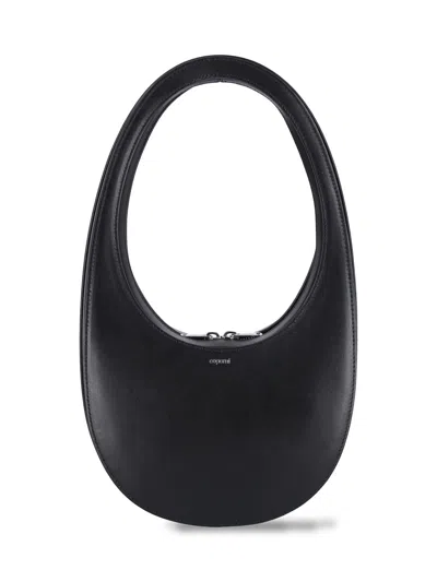 Coperni Swipe Shoulder Bag, In Black Leather