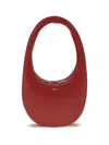Coperni Swipe Oval-frame Zip Shoulder Bag In Red