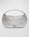 Coperni Swipe Small Foil Leather Top-handle Bag In Silver