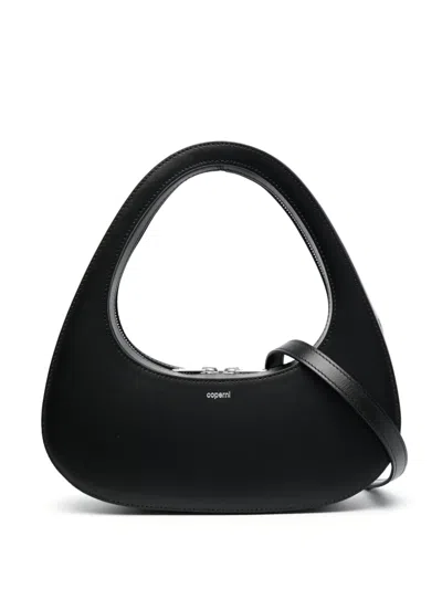 Coperni Swipe Triangular Leather Tote Bag In Black