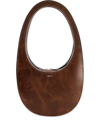 Coperni Swipe Schultertasche Aus Leder In Brown