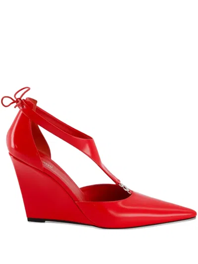 Coperni T-bar Wedge Heeled Pumps In Red
