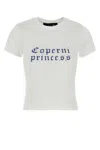 Coperni White Crewneck T-shirt With Maxi Print On The Front And Logo Print On The Rear In Cotton Woman
