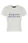 Coperni White Crewneck T-shirt With Maxi Print On The Front And Logo Print On The Rear In Cotton Woman