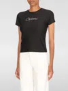 Coperni Crew Neck Rhinestone Embellished Short Sleeves Top In Black