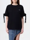 Coperni Logo-print Ruffle-trim T-shirt In Schwarz