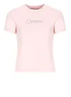 Coperni Crew Neck Fitted Silhouette Short Sleeves In Pink