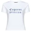 Coperni White Crewneck T-shirt With Maxi Print On The Front And Logo Print On The Rear In Cotton Woman In White