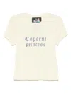 Coperni Fitted T-shirt With Playful Graphic And Round Neckline In Yellow