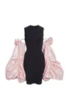 Coperni Taffeta Shoulder Jersey Dress In Black