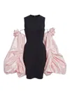 Coperni Jersey Minidress With Detachable Taffeta Sleeves In Black