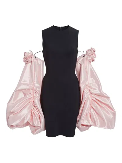 Coperni Taffeta Sleeved Dress In Black