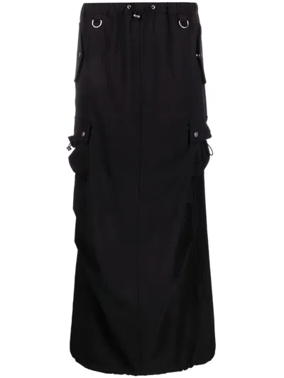 Coperni Tailored Cargo Maxi Skirt In Black