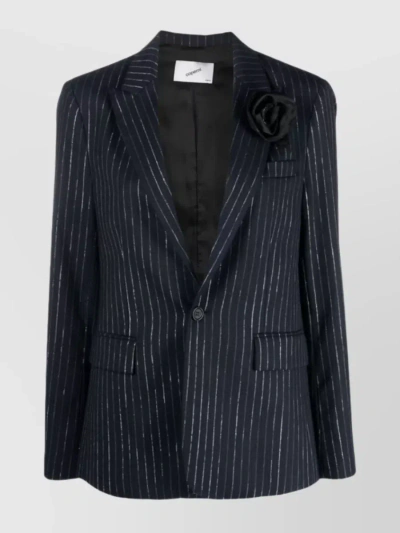 Coperni Tailored Metallic Pinstripe Blazer In Black