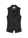 Coperni High Collar Button Knitted Top In Gray